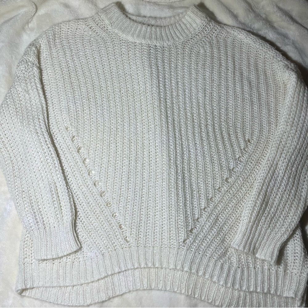 Cozy Oversized White Knit Sweater